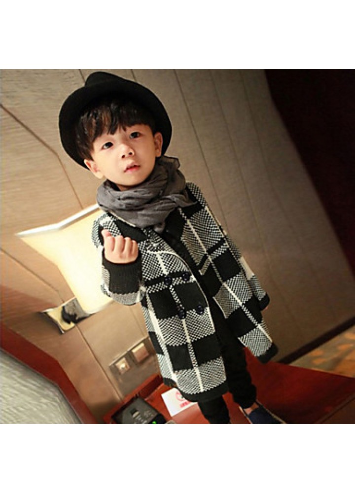 Boy Cute  Fashion Winter / Fall Long Sleeve Lattice Cardigan Cashmere Sweater Coat  