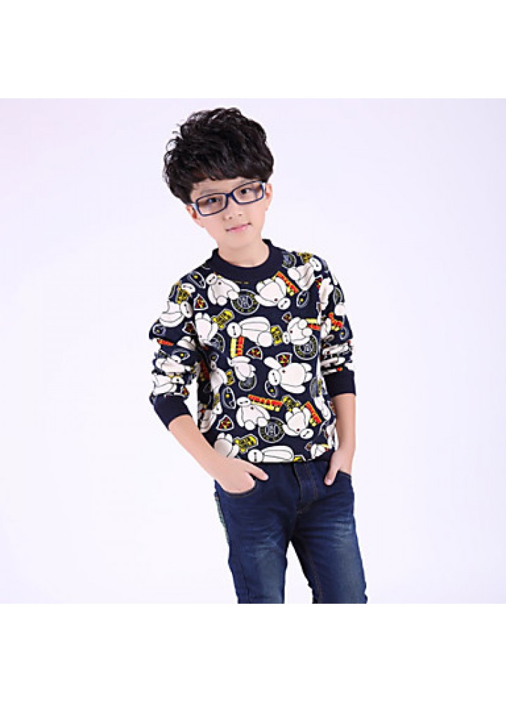 Boy Cute Fashion Winter / Fall  Thicken Cashmere Splice Knit  Crew Neck Tops  