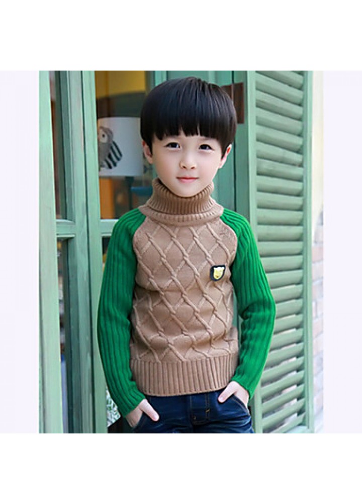 Boy Fashion Winter / Fall Assorted Colors High Collar Knitwear  